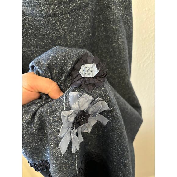 Bonnie & Norma Vintage Y2K Midi Skirt Wool Silk Blend A-Line Grey Office Career - Picture 3 of 6